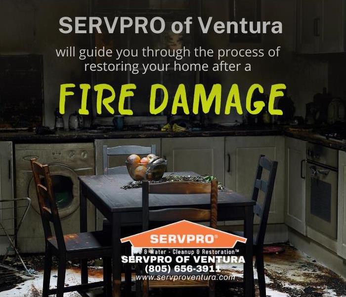 Restoring your home in Ventura California - image of fire-damaged kitchen
